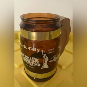 Vintage Siesta Ware New York City Mug w/ wood handle - 1960s, 1970s NYC